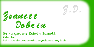 zsanett dobrin business card